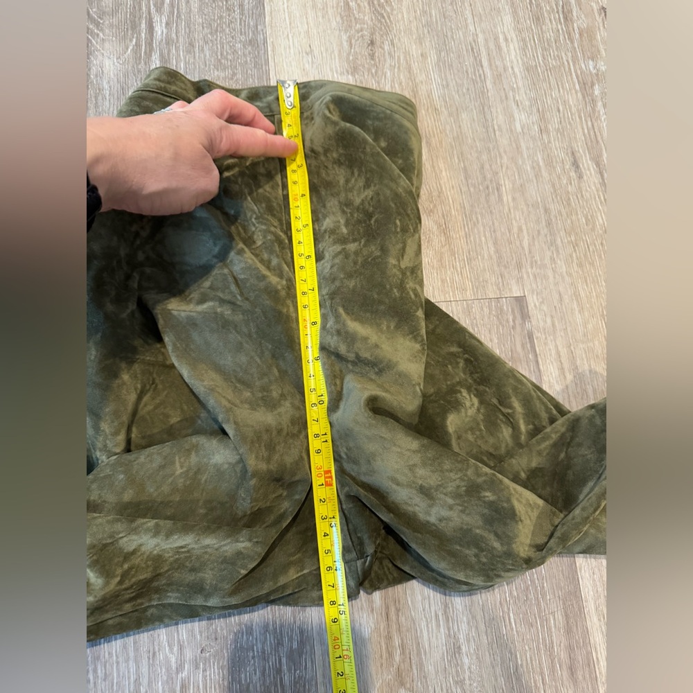 On Nest Pas Des ANGES Olive Green Fringe Pants - Picture 15 of 16